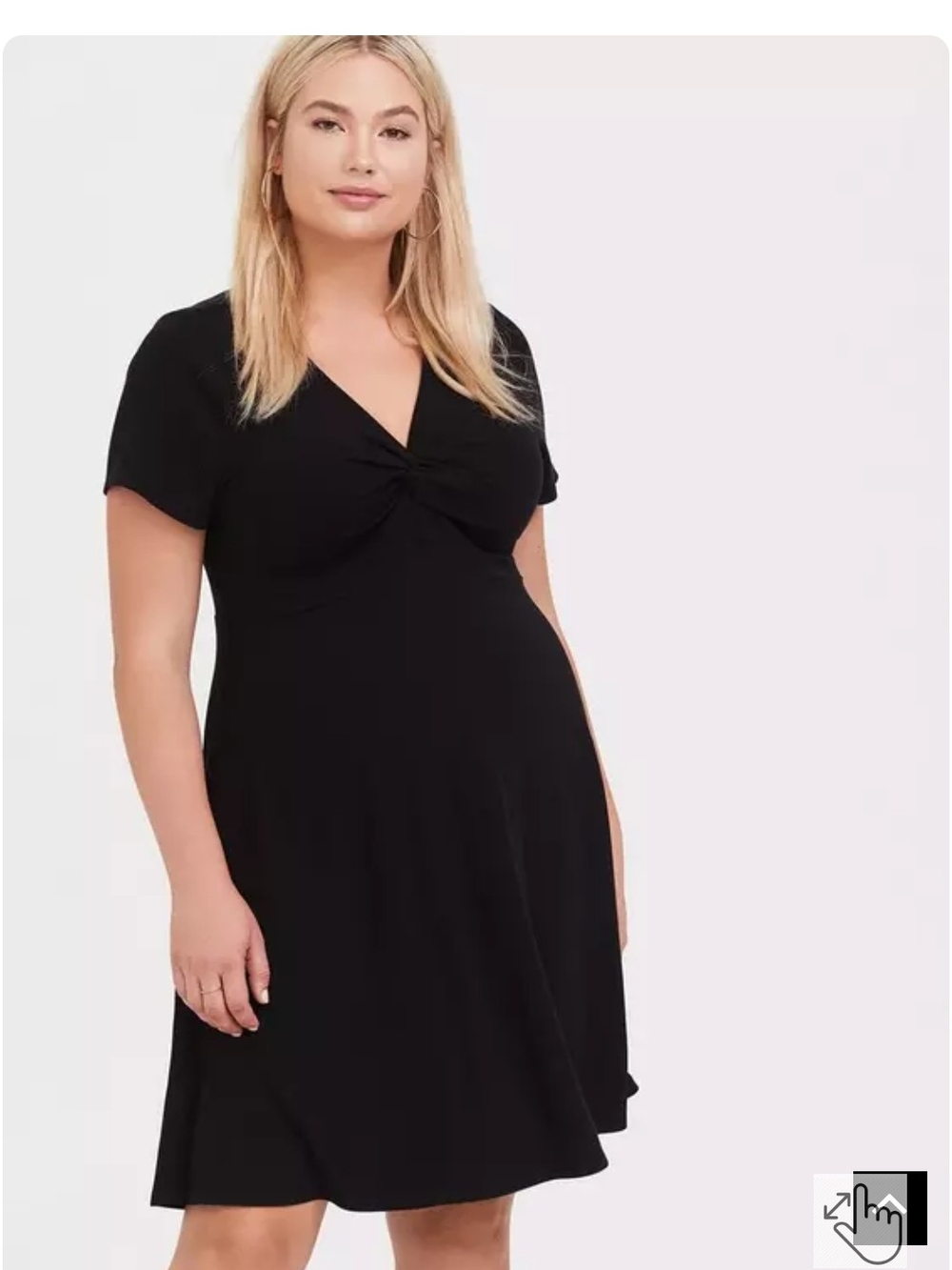 torrid Black Twist-Front V-Neck Midi Dress